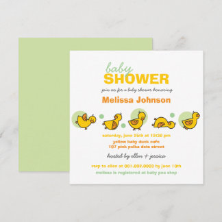 Invitation du Baby shower des points verts de Whim