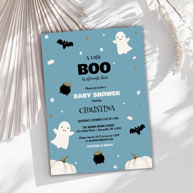 Invitation du Baby shower d'Halloween Little Boo G (Créateur téléchargé)