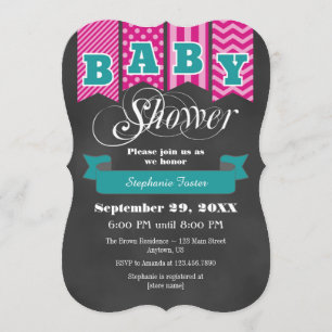 Invitation du Baby shower d'indicateur turquoise H
