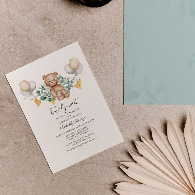 Invitation du Baby shower d'oreille mignon du budg (Créateur téléchargé)