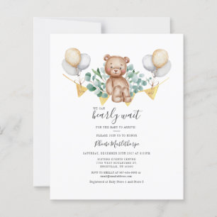Invitation du Baby shower d'ours à budget