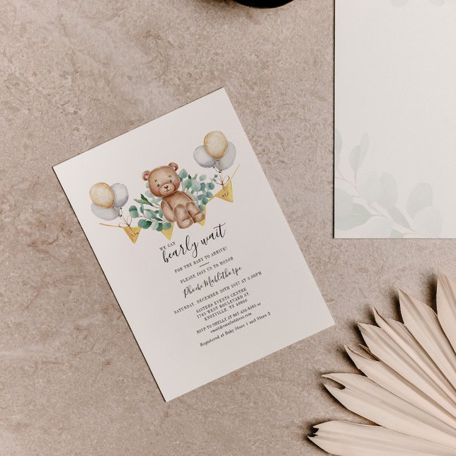 Invitation du Baby shower d'ours à budget (Créateur téléchargé)