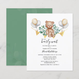 Invitation du Baby shower d'ours Eucalyptus Budget