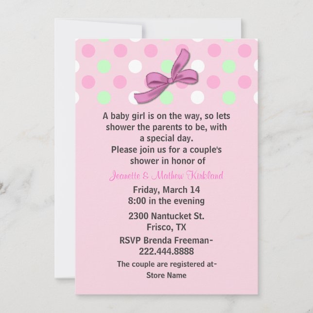 Invitation du baby shower du couple de bébé (Devant)
