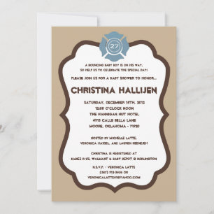 Invitation du Baby shower du moteur d'incendie Noj