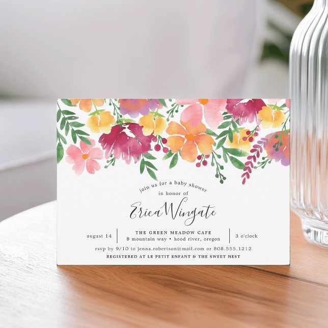 Invitation du Baby shower du pavot de Californie (Créateur téléchargé)