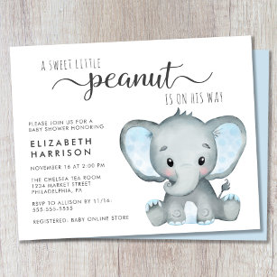 Invitation du Baby shower Elephant Budget
