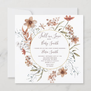 Invitation du Baby shower Fleur sauvage d'aquarell