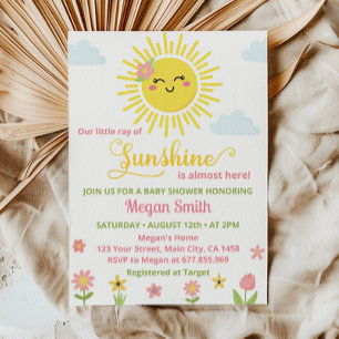 Invitation du Baby shower Fleur sauvage Little Sun