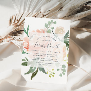 Invitation du Baby shower floral du milieu de l'ét