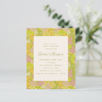 Invitation du Baby shower floral vert de chaux bud