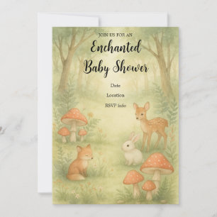 Invitation du Baby shower forestier Enchanted Toad