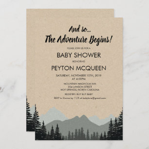 Invitation du Baby shower forestier rustique