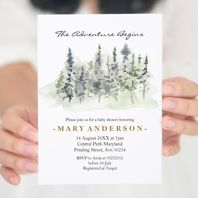 Invitation du baby shower forestier rustique de la (Créateur téléchargé)