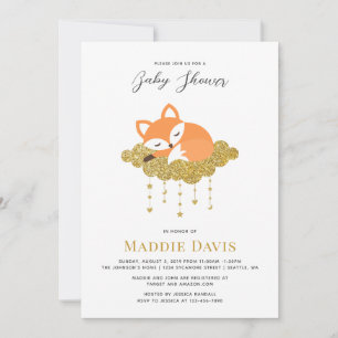 Invitation du Baby shower Fox