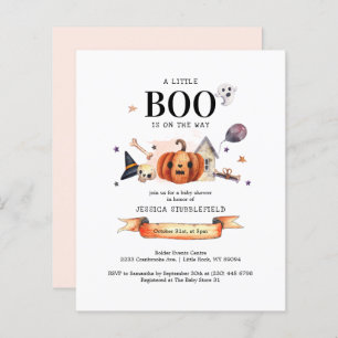 Invitation du Baby shower Halloween Boo Budget