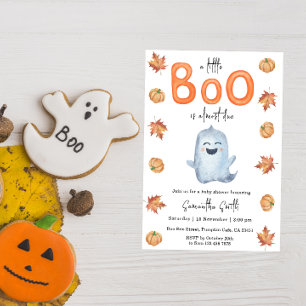 Invitation du Baby shower Halloween Ghost Little B