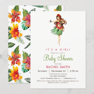 Invitation du Baby shower Hawaiian Luau