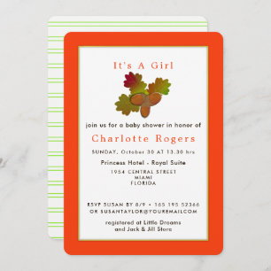 Invitation du Baby shower Little Acorns