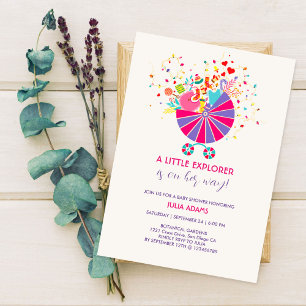 Invitation du Baby shower Little Explorer