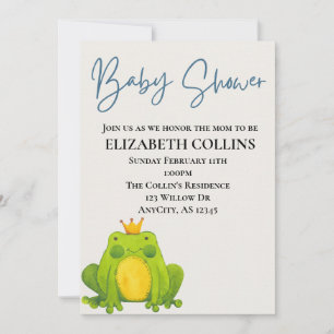 Invitation du baby shower Little Frog Prince
