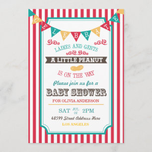 Invitation du Baby shower Little Peanut Circus
