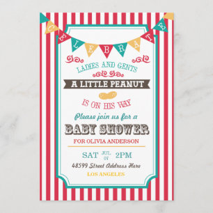 Invitation du Baby shower Little Peanut Circus