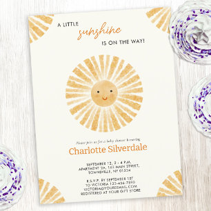 Invitation du Baby shower Little Sunshine