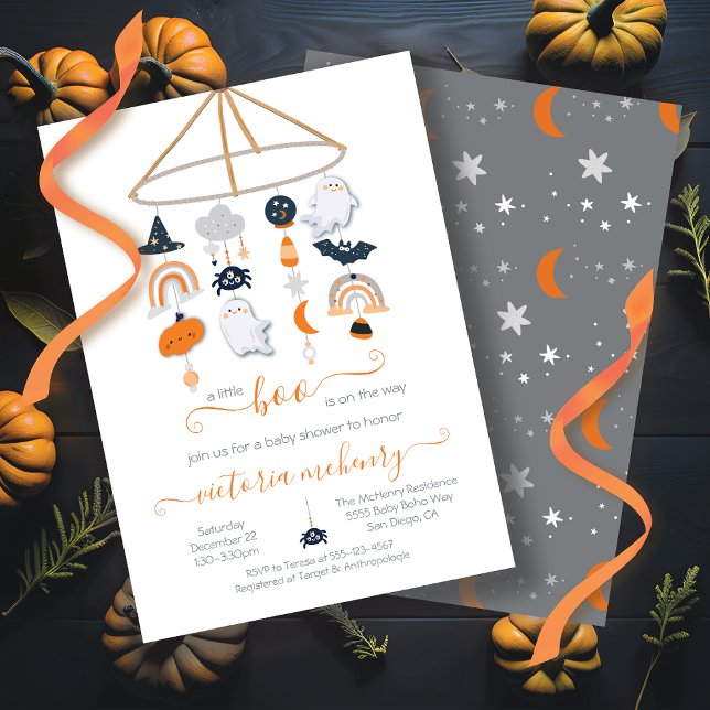 Invitation du Baby shower mobile Halloween Ghost (Créateur téléchargé)