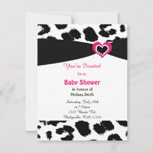 Invitation du Baby shower Motif Leopard