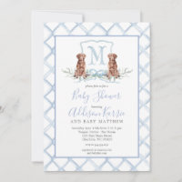 Invitation du Baby shower Preppy Puppy Chig Crest