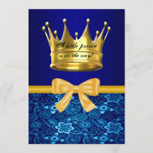Invitation du Baby shower Prince Crown