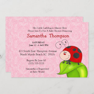 Invitation du Baby shower Red Ladybug