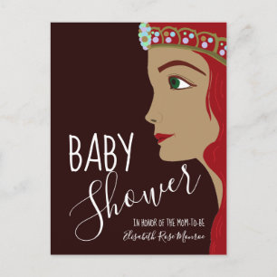 Invitation du Baby shower rouge Princesse