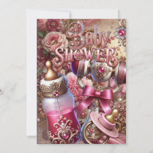 Invitation du Baby shower royal Joyau floral Vinta
