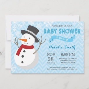 Invitation du Baby shower Snowman d'hiver
