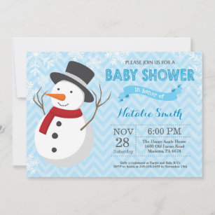 Invitation du Baby shower Snowman d'hiver