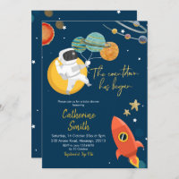 Invitation du Baby shower spatial solaire Planète