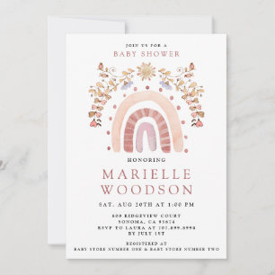 Invitation du Baby shower Sunshine Arc-en-ciel Boh