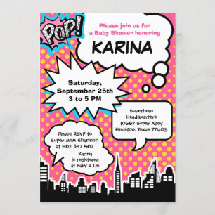 Invitation du Baby shower Superhero