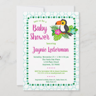Invitation du Baby shower tropical du Toucan
