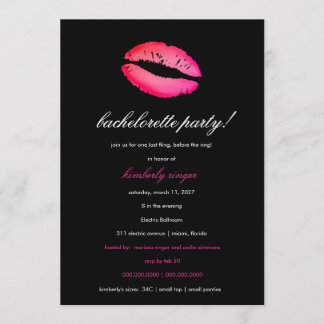 Invitation du Bachelorette Lingerie Party