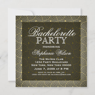 Invitation du Bachelorette Mod Swirls, Jaune