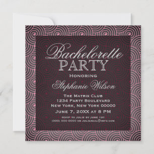 Invitation du Bachelorette Mod Swirls, Rose