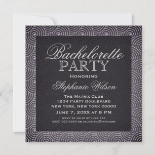 Invitation du Bachelorette Mod Swirls, violet