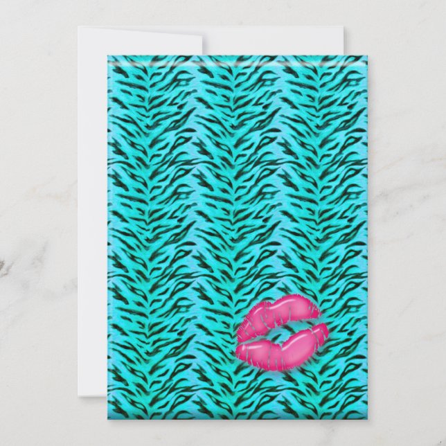 Invitation du Bachelorette Zebra Jewelry Lips Part (Devant)