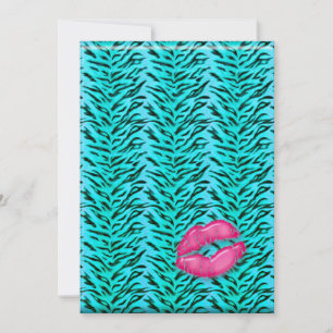 Invitation du Bachelorette Zebra Jewelry Lips Part