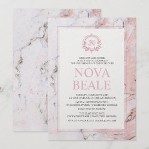 Invitation du baptême de marbre