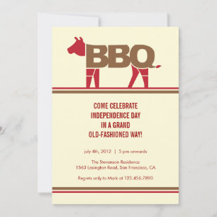 Invitation du barbecue moderne du 4 juillet