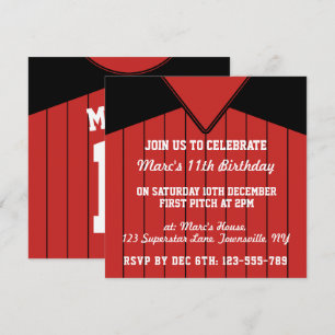 Invitation du Baseball Jersey Theme Party